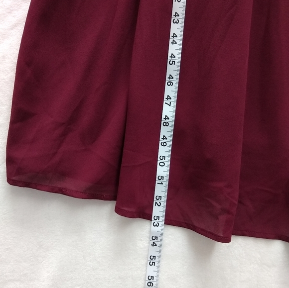 Lulus Chiffon Empire Waist Maxi Formal Dress Sz XL Make Me Move Burgundy Gown - Picture 9 of 11